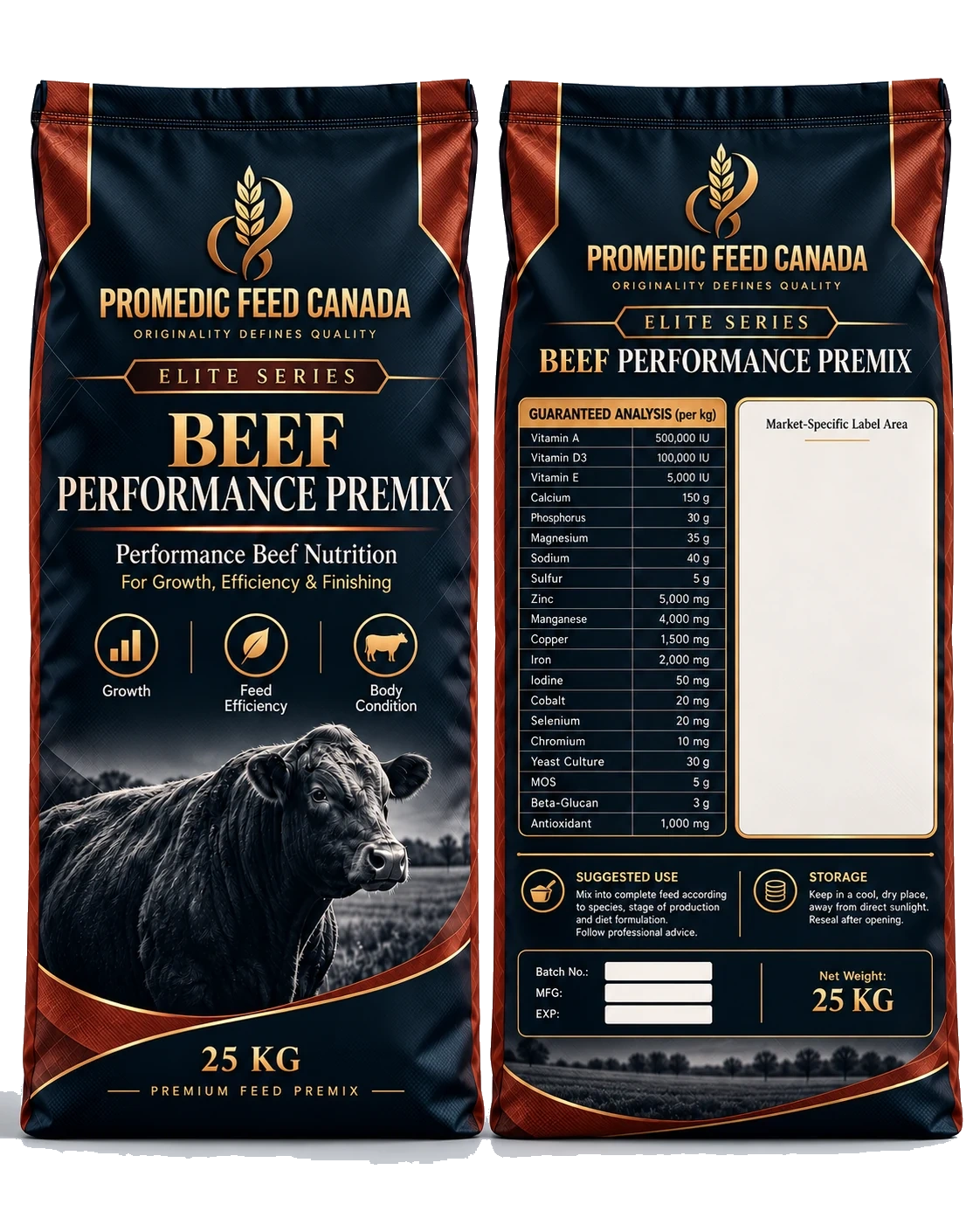 Elite Beef Performance Premix packaging